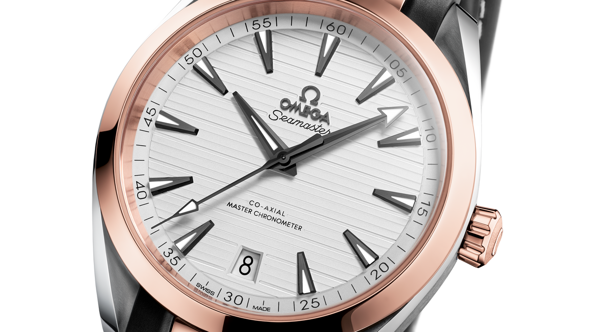 Seamaster Aqua Terra 150M 41 mm, steel - Sedna™ gold on rubber strap - 22022412102001 - View 4