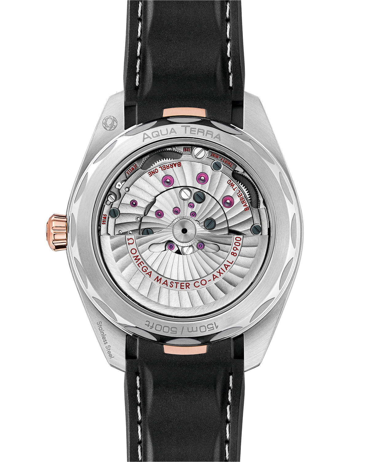 Seamaster Aqua Terra 150M 41 mm, steel - Sedna™ gold on rubber strap - 22022412102001 - View 2