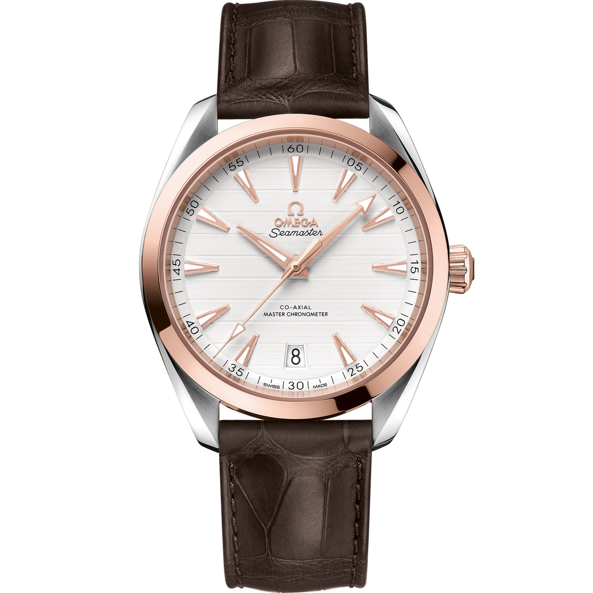 Seamaster Aqua Terra 150M 41 mm, steel - Sedna™ gold on leather strap - 22023412102001 - View 1