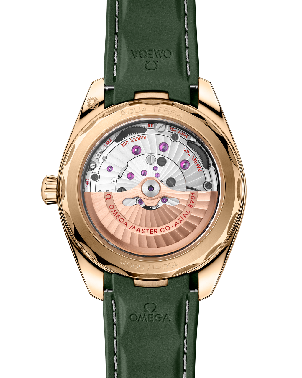 Seamaster Aqua Terra 150M 41 mm, Moonshine™ gold on rubber strap - 22052412110001 - View 2