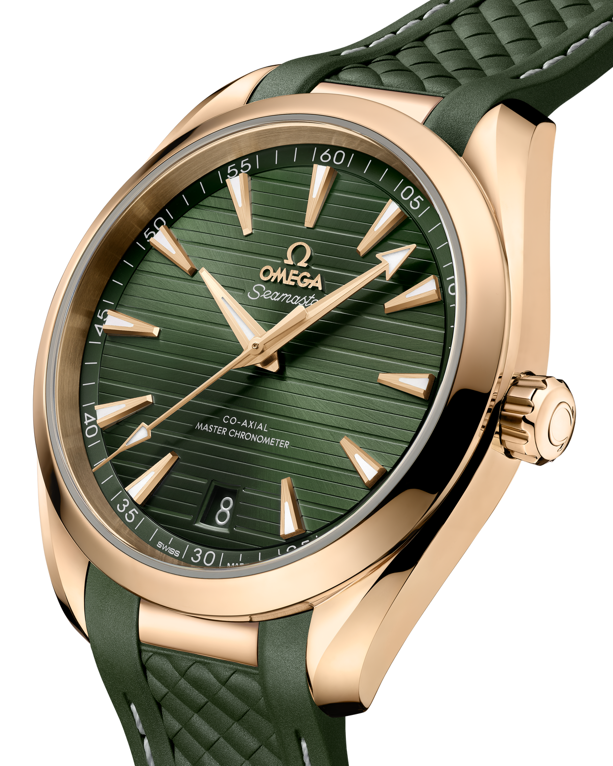 Seamaster Aqua Terra 150M 41 mm, Moonshine™ gold on rubber strap - 22052412110001 - View 3
