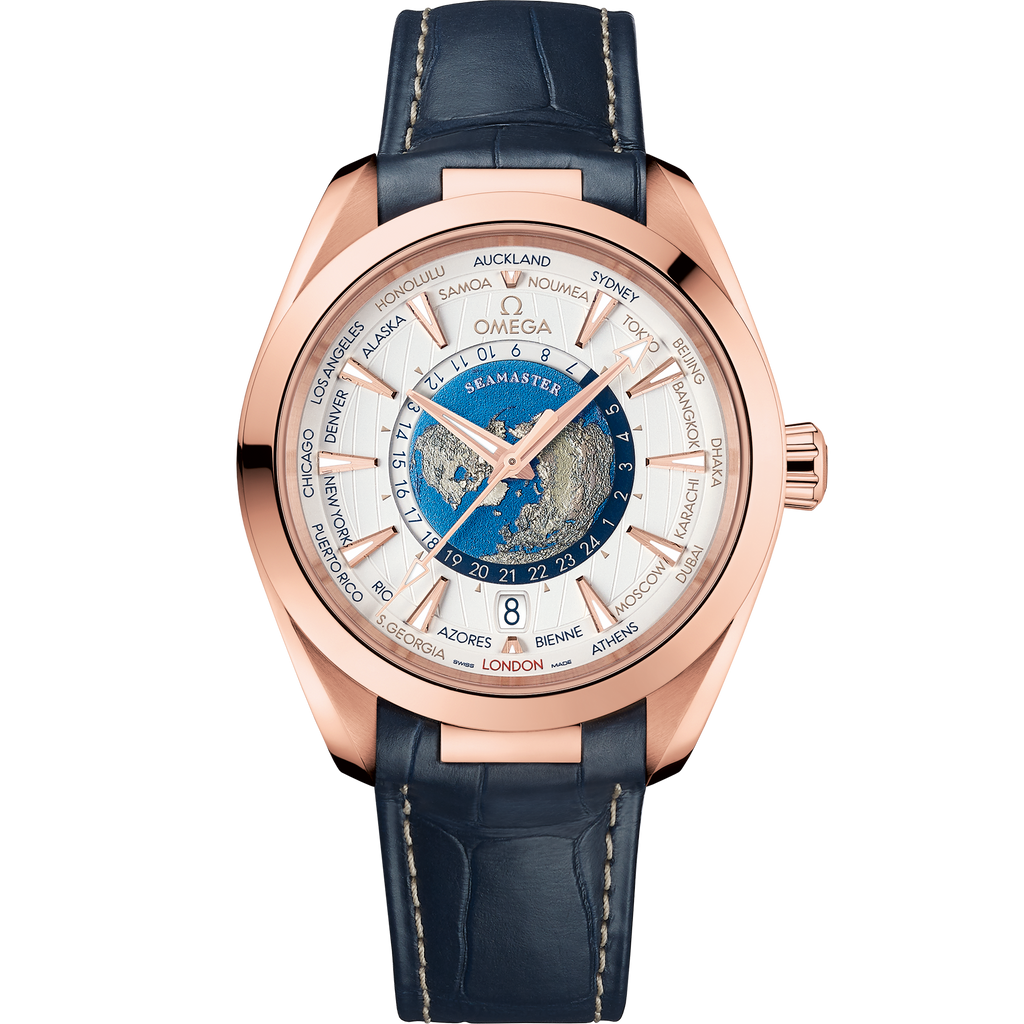 Seamaster Aqua Terra 150M 43 mm, Sedna™ gold on leather strap - 22053432202001 - View 1