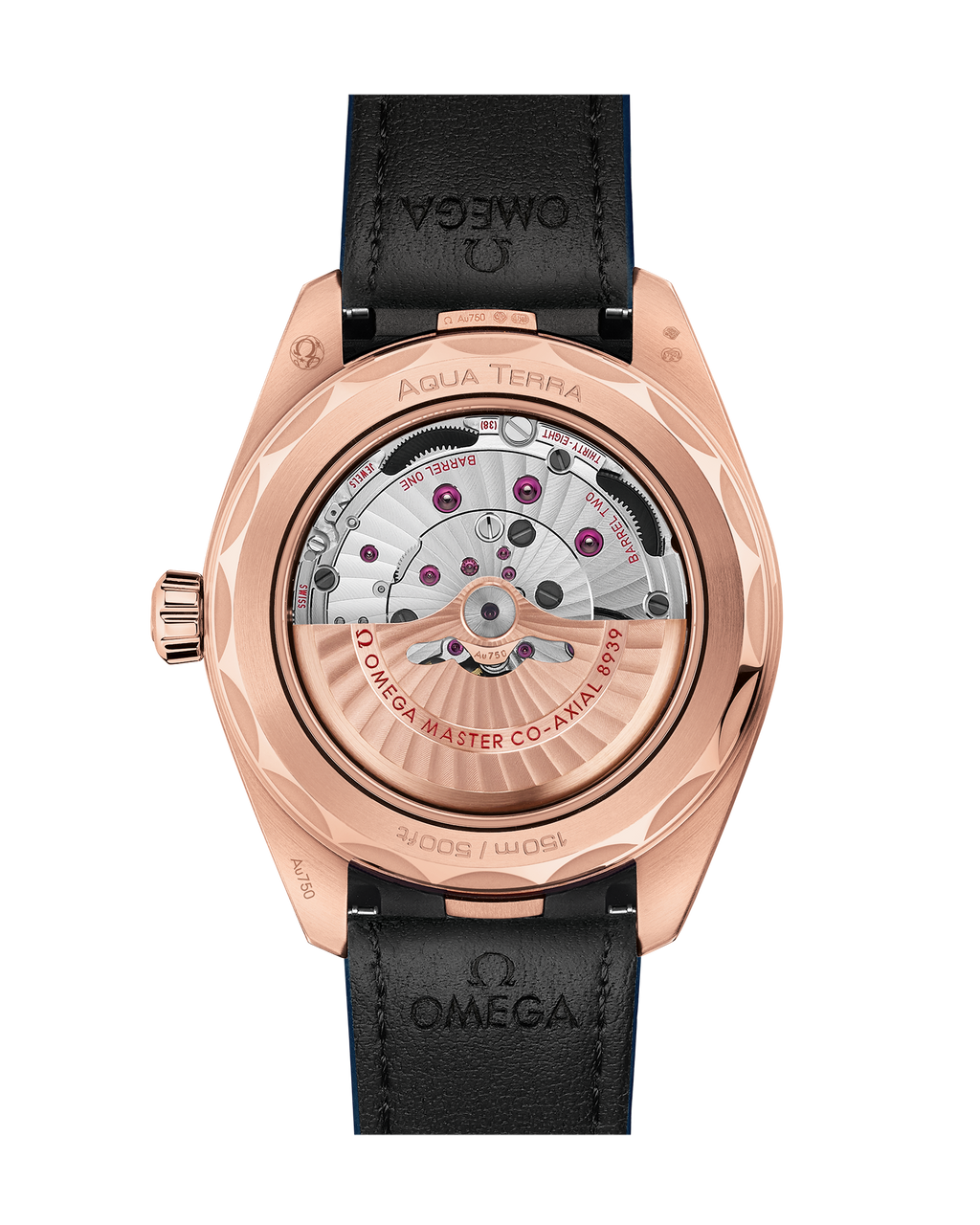 Seamaster Aqua Terra 150M 43 mm, Sedna™ gold on leather strap - 22053432202001 - View 2
