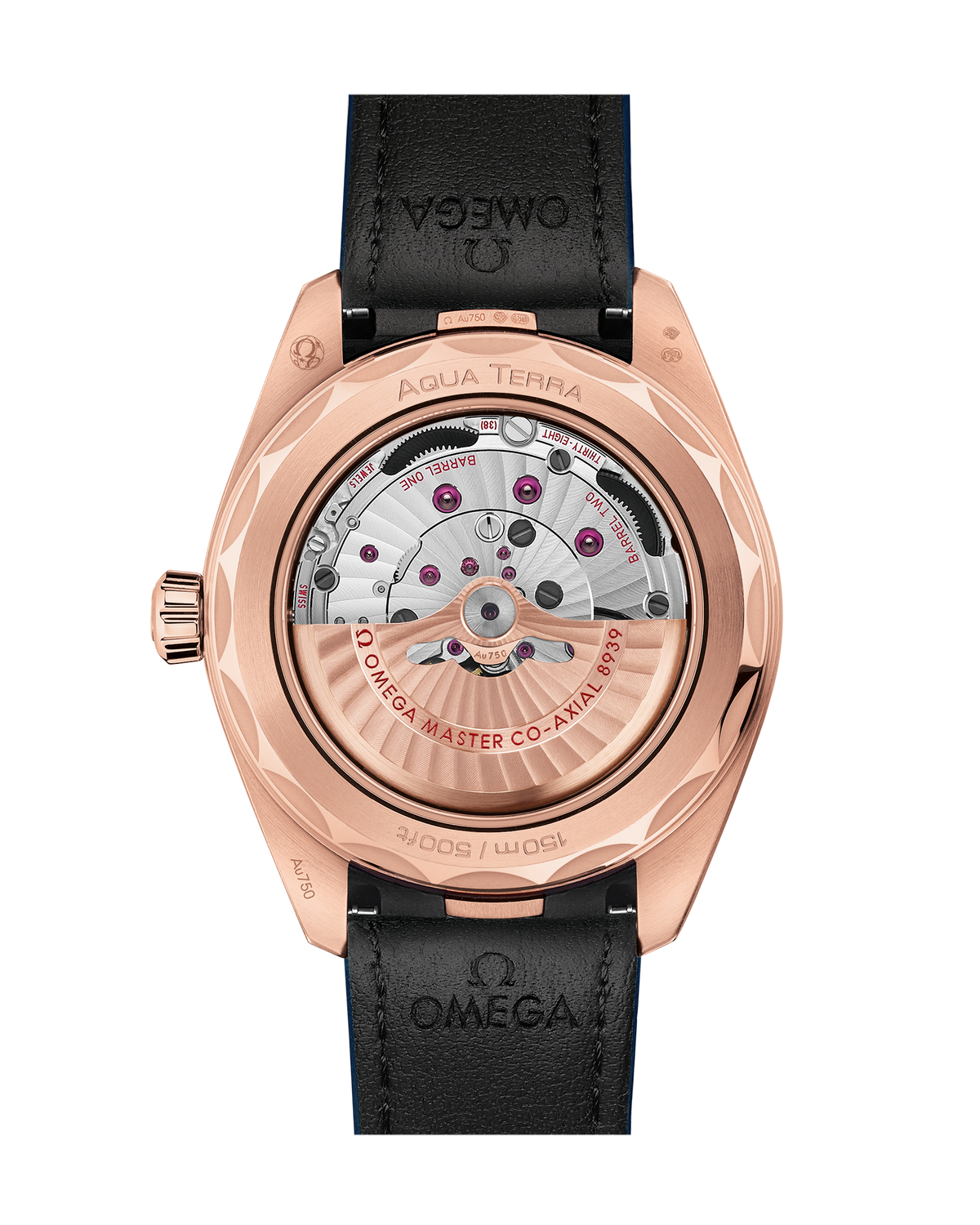 Seamaster Aqua Terra 150M 43 mm, Sedna™ gold on leather strap - 22053432202001 - View 2