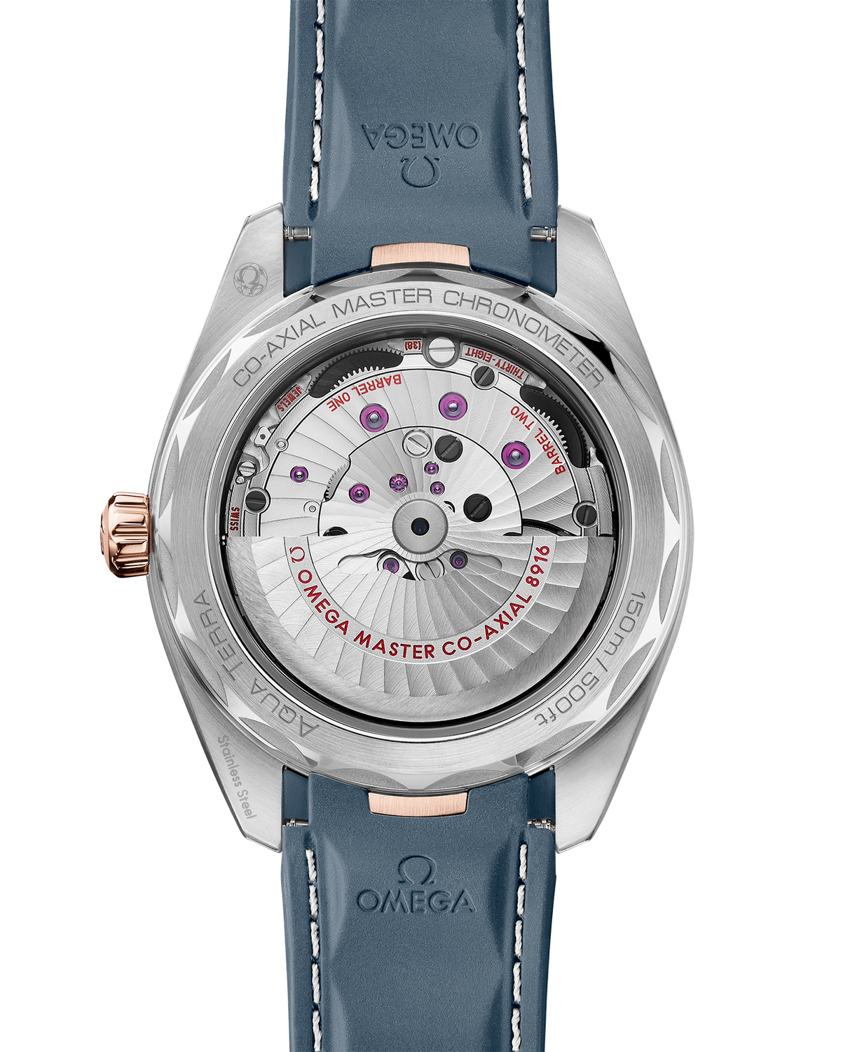 Seamaster Aqua Terra 150M 41 mm, steel - Sedna™ gold on rubber strap - 22022412103001 - View 2