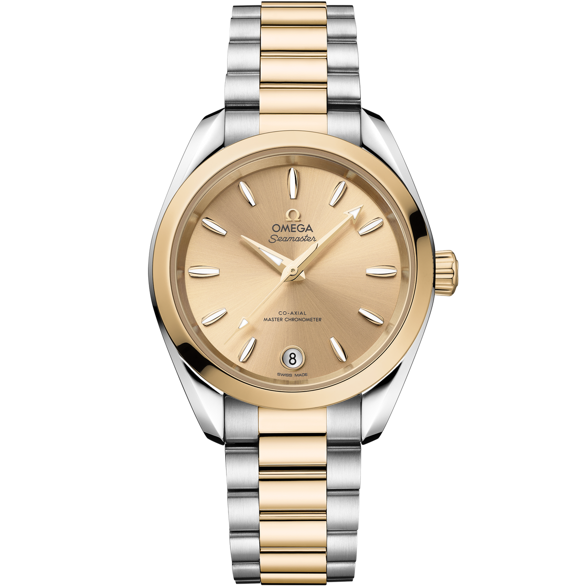 Seamaster Aqua Terra Shades 34 mm, steel - Moonshine™ gold on steel - Moonshine™ gold - 22020342008001 - View 1