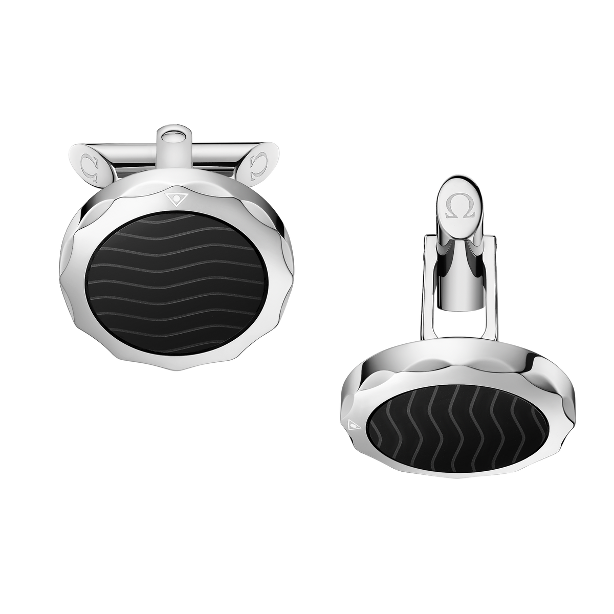 Seamaster Cufflinks, ceramic, stainless steel - C607ST0000205 - View 1