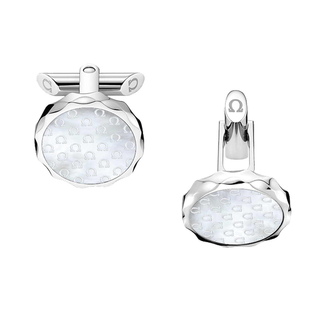 Seamaster Cufflinks, mother-of-pearl, stainless steel - C93STA0504105 - View 1