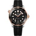 Seamaster Diver 300M 42 mm, steel - Sedna™ gold on rubber strap - 21022422001002 - View 1