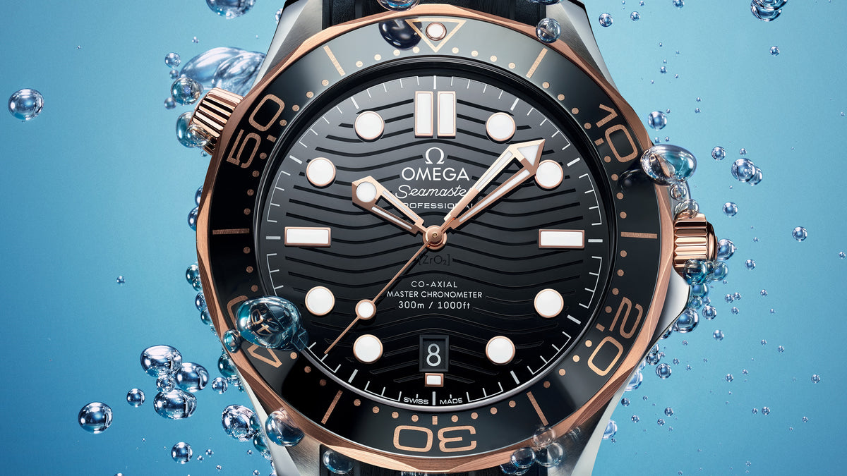 Seamaster Diver 300M 42 mm, steel - Sedna™ gold on rubber strap - 21022422001002 - View 4