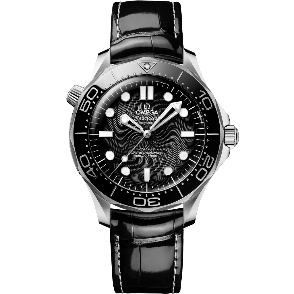 Seamaster Diver 300M 42 mm, platinum-gold on alligator - 21083422001001 - View 1