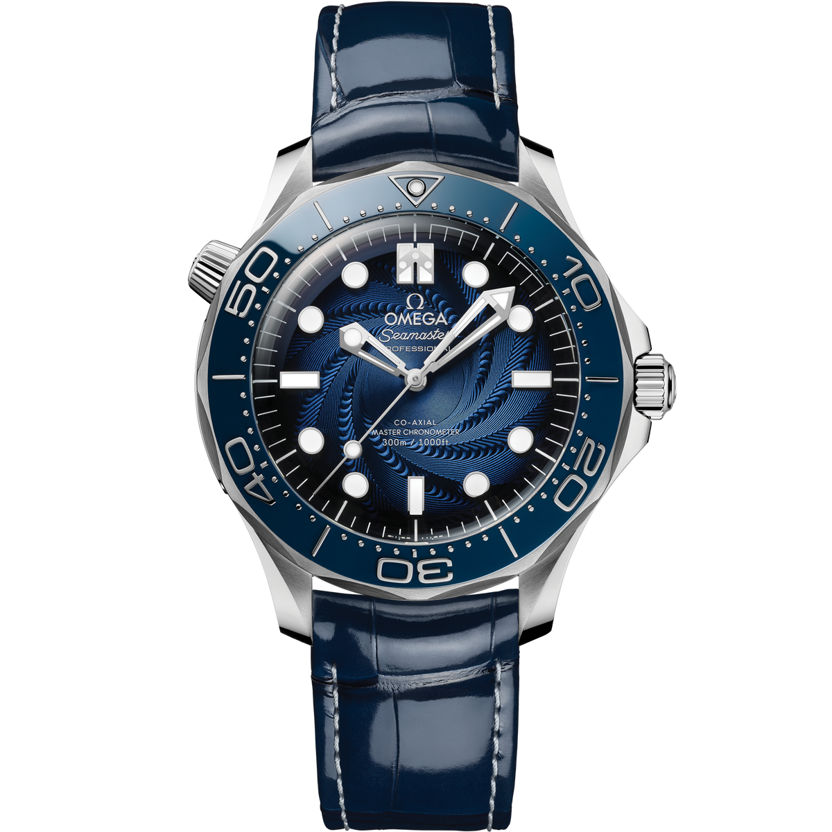 Seamaster Diver 300M 42 mm, platinum-gold on alligator - 21083422003001 - View 1