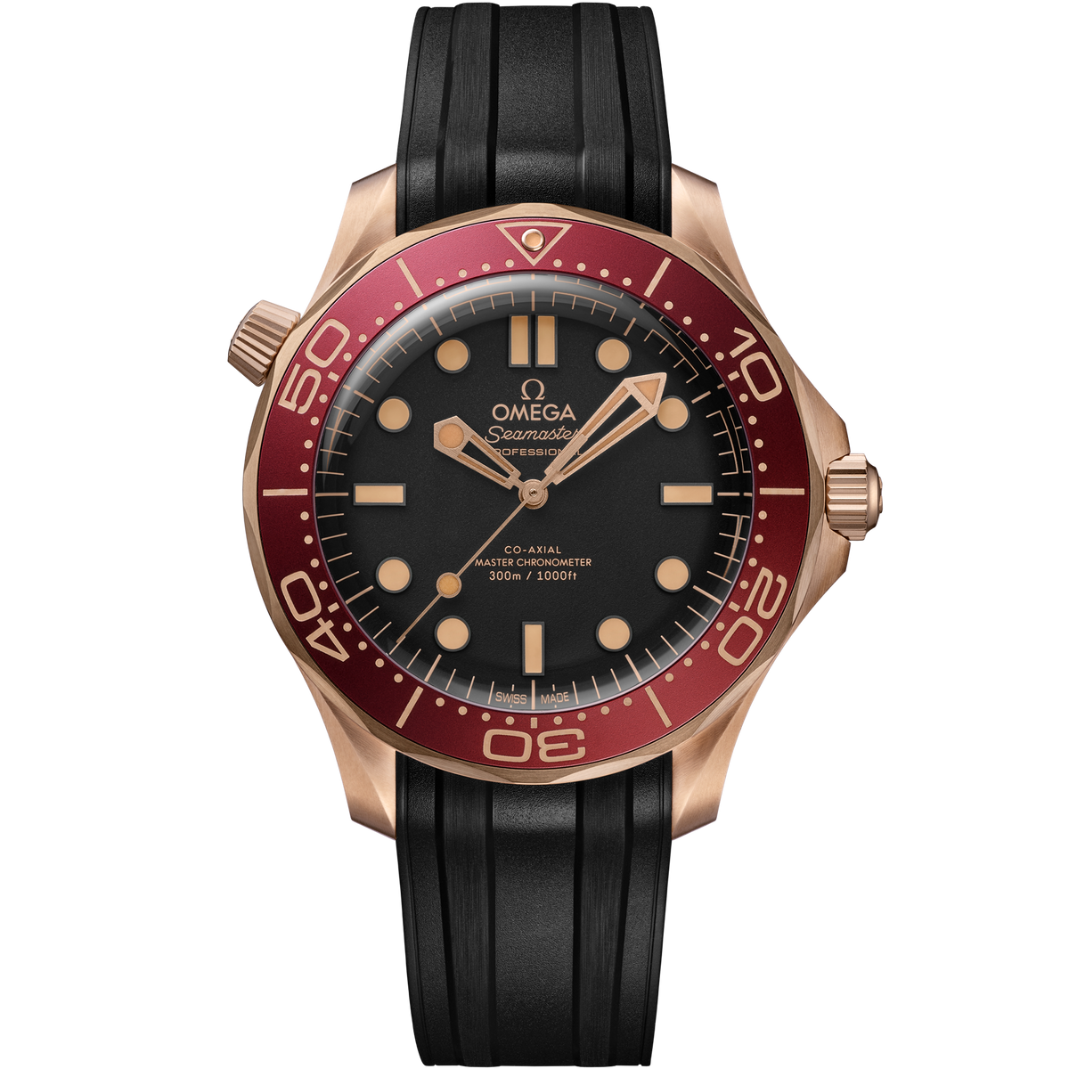 Seamaster Diver 300M 42 mm, Bronze gold on rubber strap - 21092422001003 - View 1