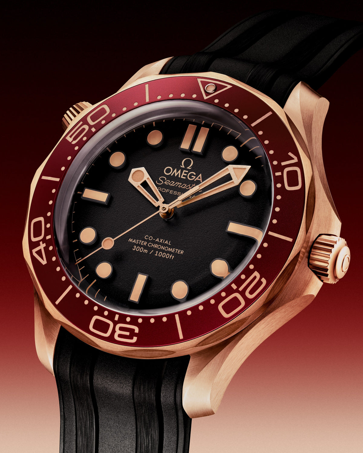 Seamaster Diver 300M 42 mm, Bronze gold on rubber strap - 21092422001003 - View 3