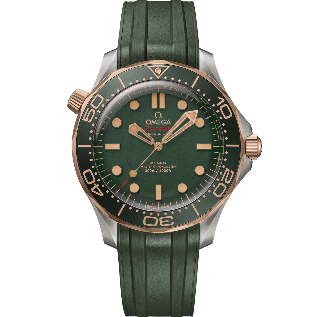 Seamaster Diver 300M 42 mm, titanium - Bronze gold on rubber strap - 21092422010001 - View 1