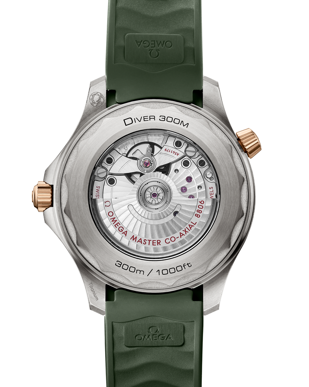 Seamaster Diver 300M 42 mm, titanium - Bronze gold on rubber strap - 21092422010001 - View 2