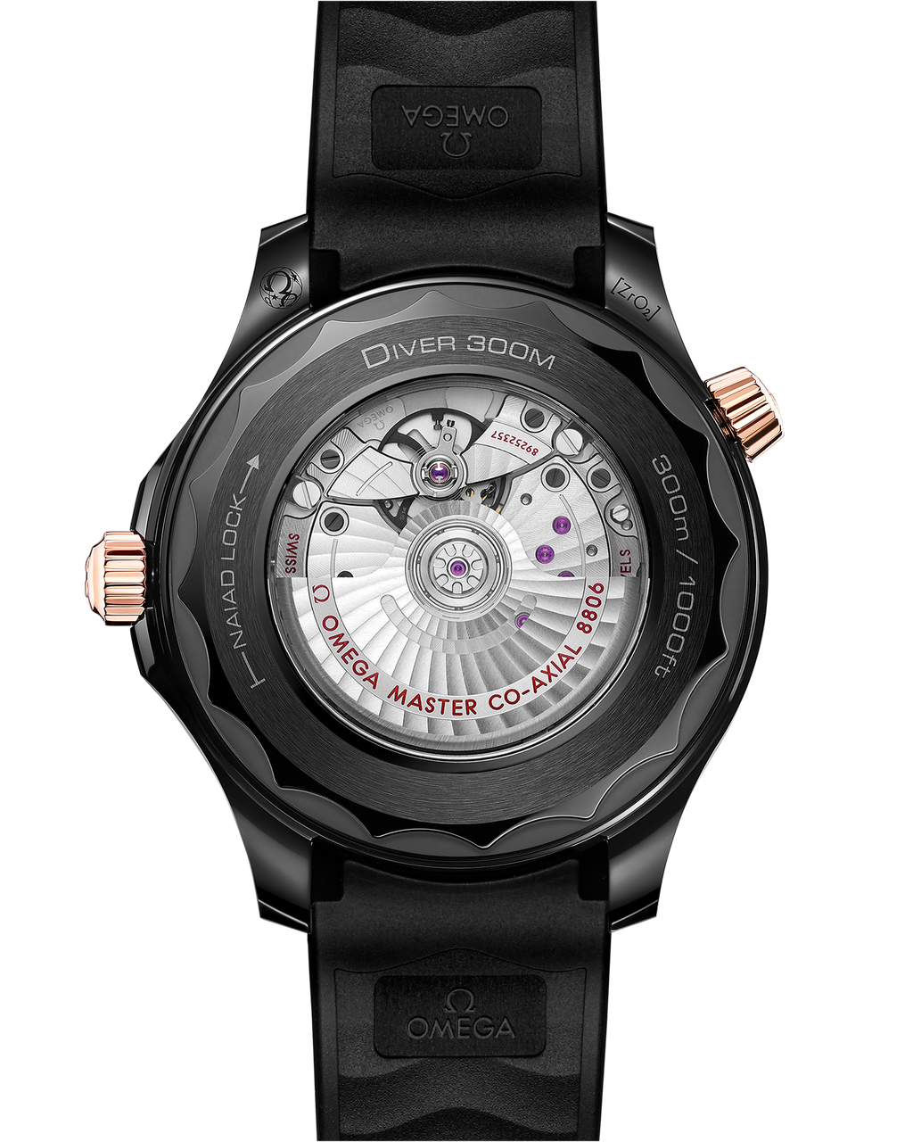 Seamaster Diver 300M 43.5 mm, black ceramic on rubber strap - 21062442001001 - View 2