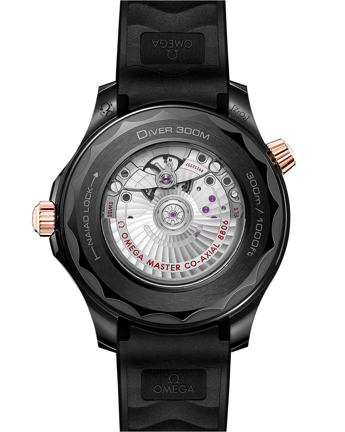 Seamaster Diver 300M 43.5 mm, black ceramic on rubber strap - 21062442001001 - View 2