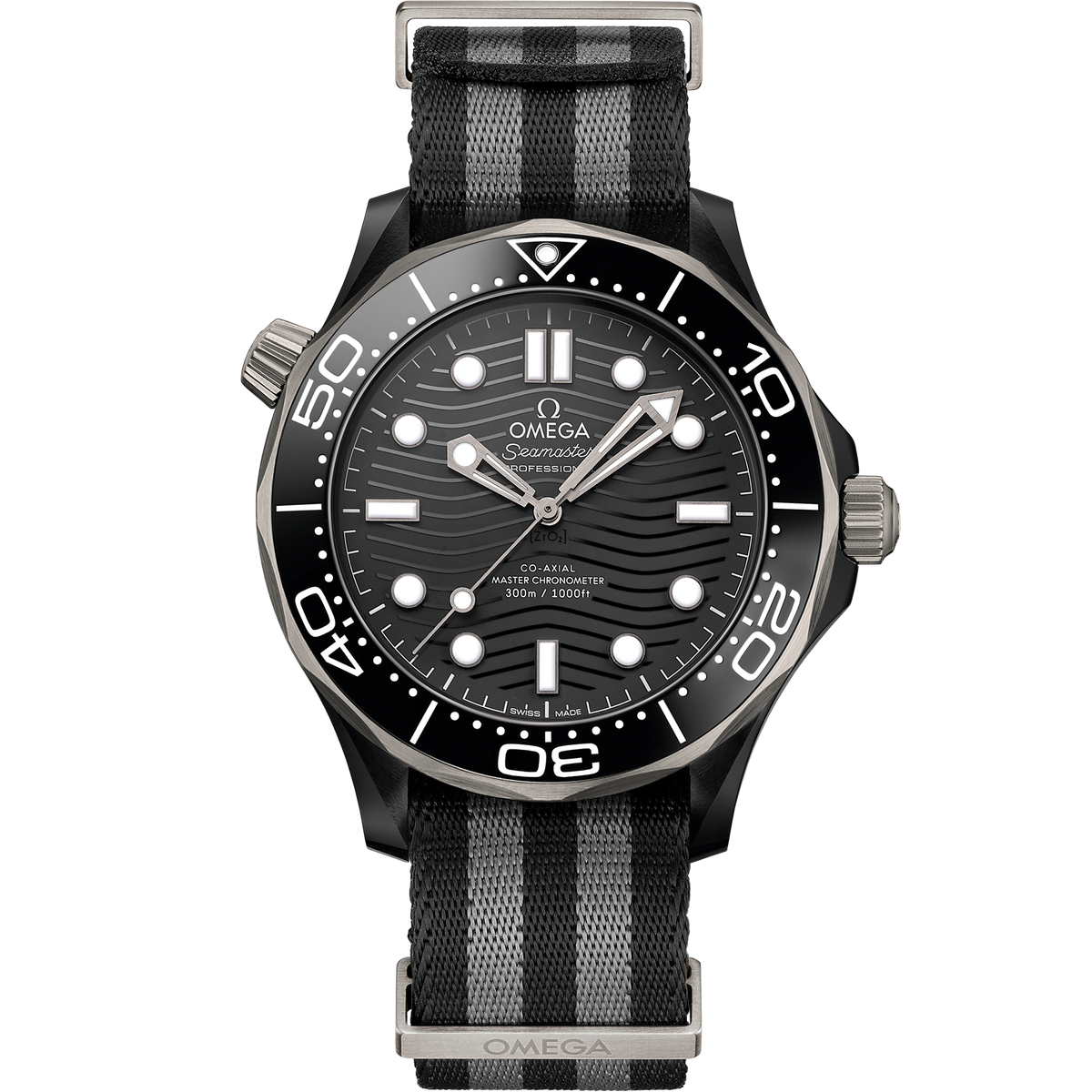 Seamaster Diver 300M 43.5 mm, black ceramic on NATO strap - 21092442001002 - View 1