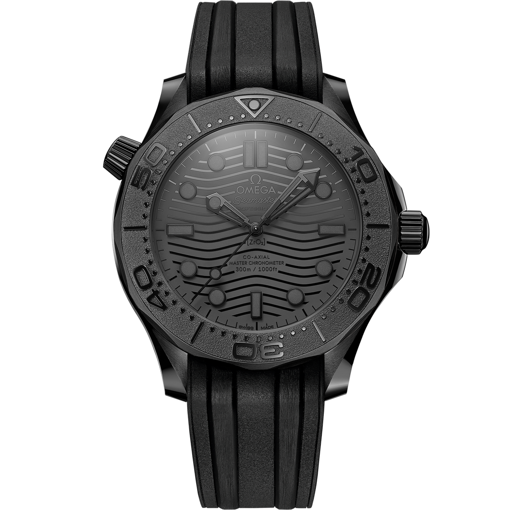 Seamaster Diver 300M 43.5 mm, black ceramic on rubber strap - 21092442001003 - View 1