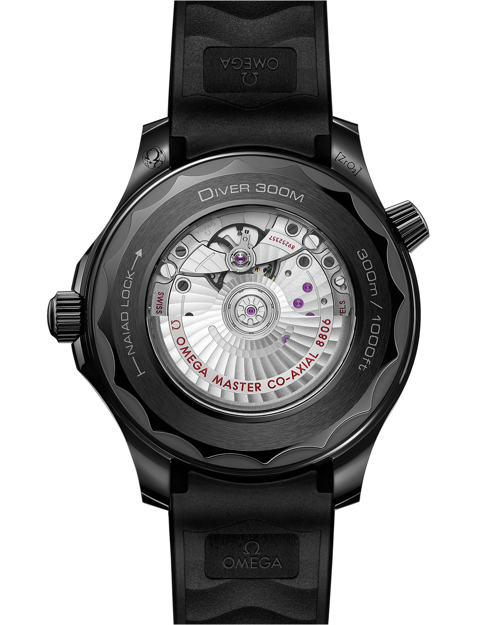 Seamaster Diver 300M 43.5 mm, black ceramic on rubber strap - 21092442001003 - View 2
