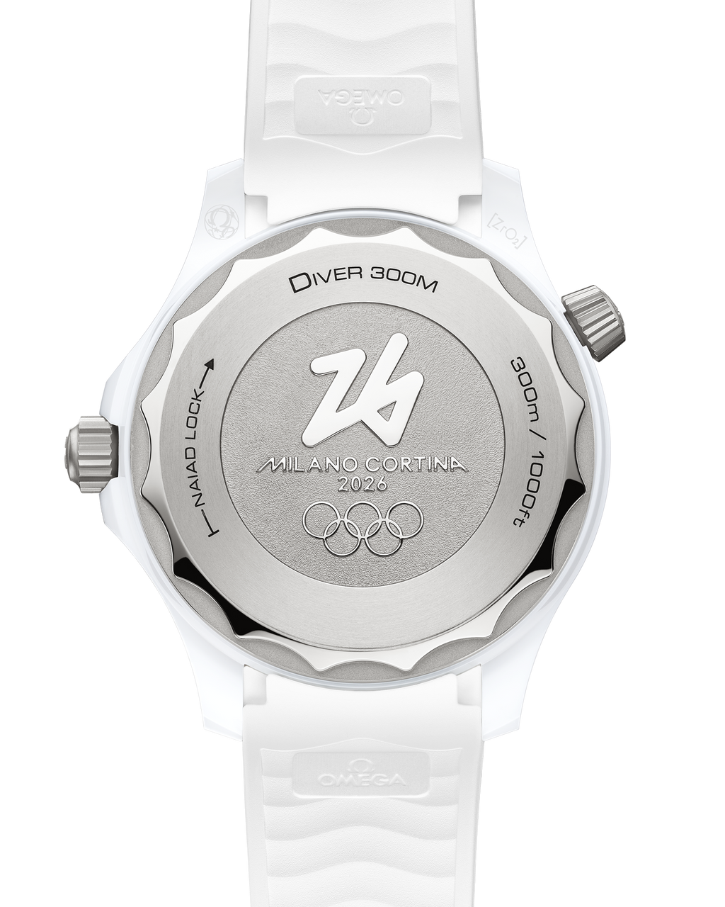 Seamaster Diver 300M 43.5 mm, white ceramic - titanium on rubber strap - 52292442004001 - View 2