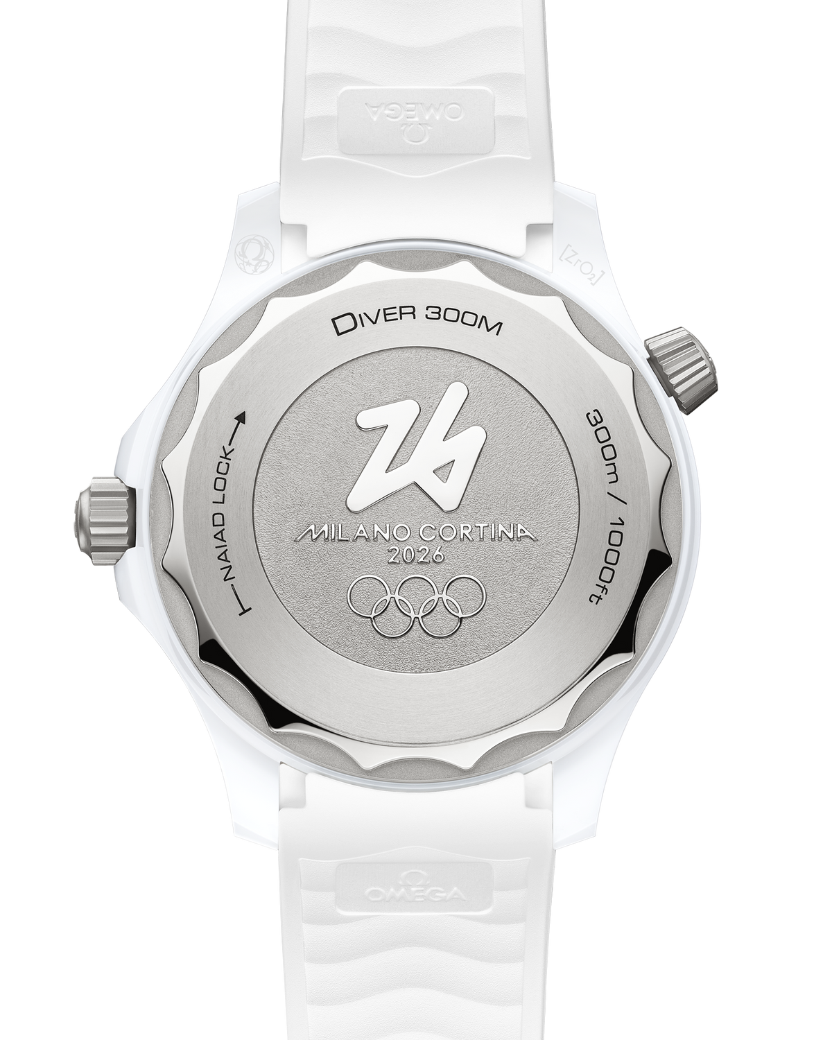 Seamaster Diver 300M 43.5 mm, white ceramic - titanium on rubber strap - 52292442004001 - View 2