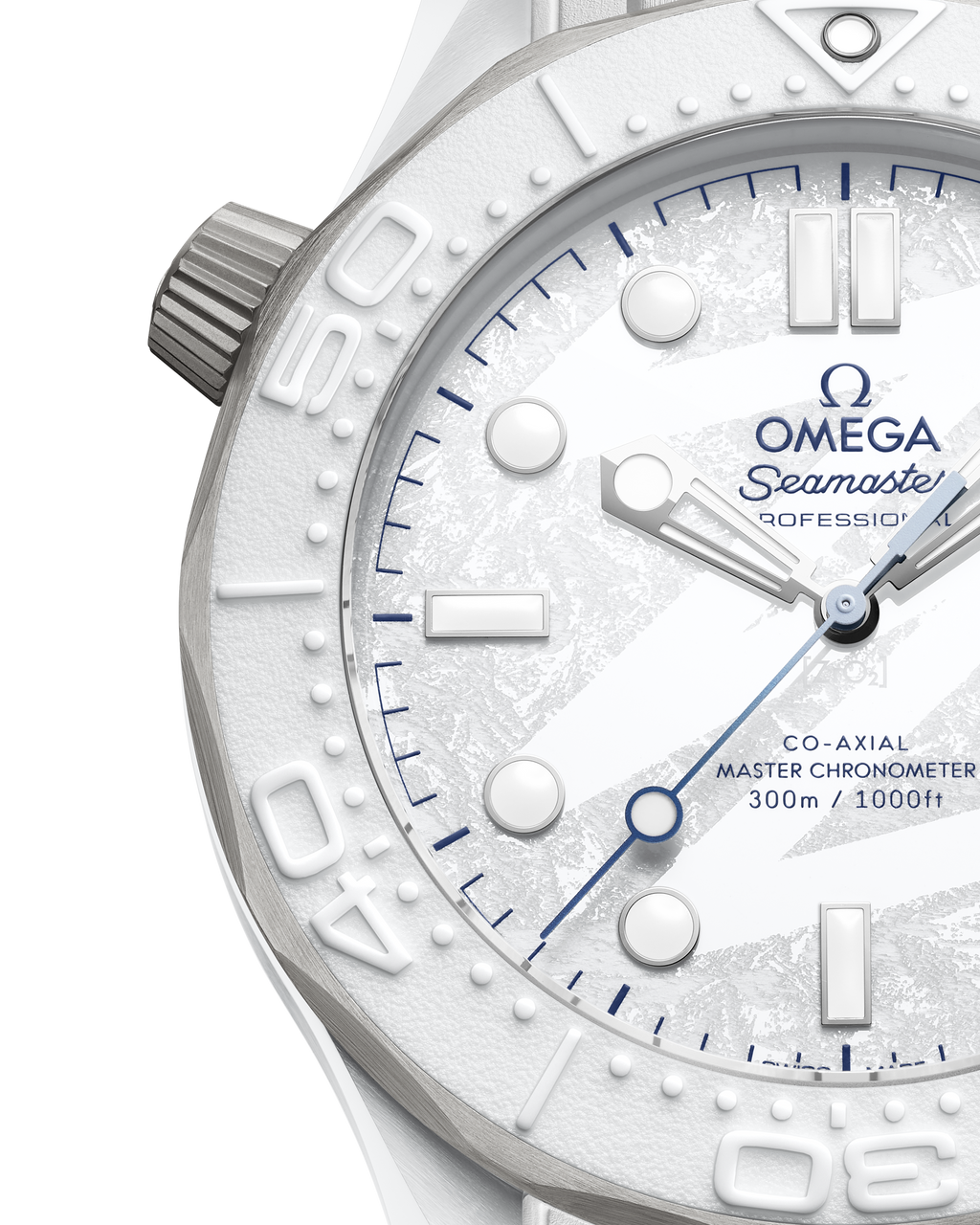 Seamaster Diver 300M 43.5 mm, white ceramic - titanium on rubber strap - 52292442004001 - View 3