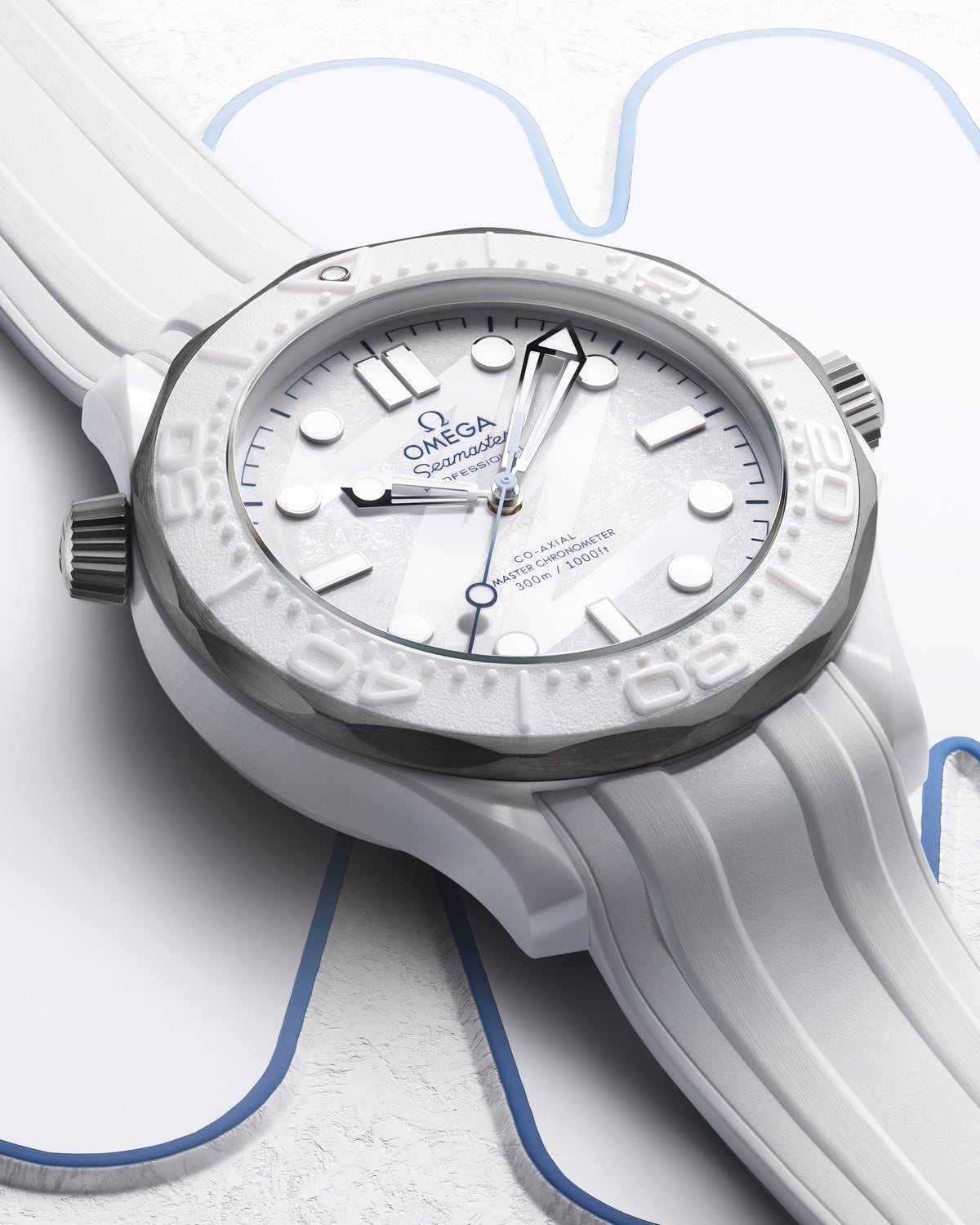 Seamaster Diver 300M 43.5 mm, white ceramic - titanium on rubber strap - 52292442004001 - View 9