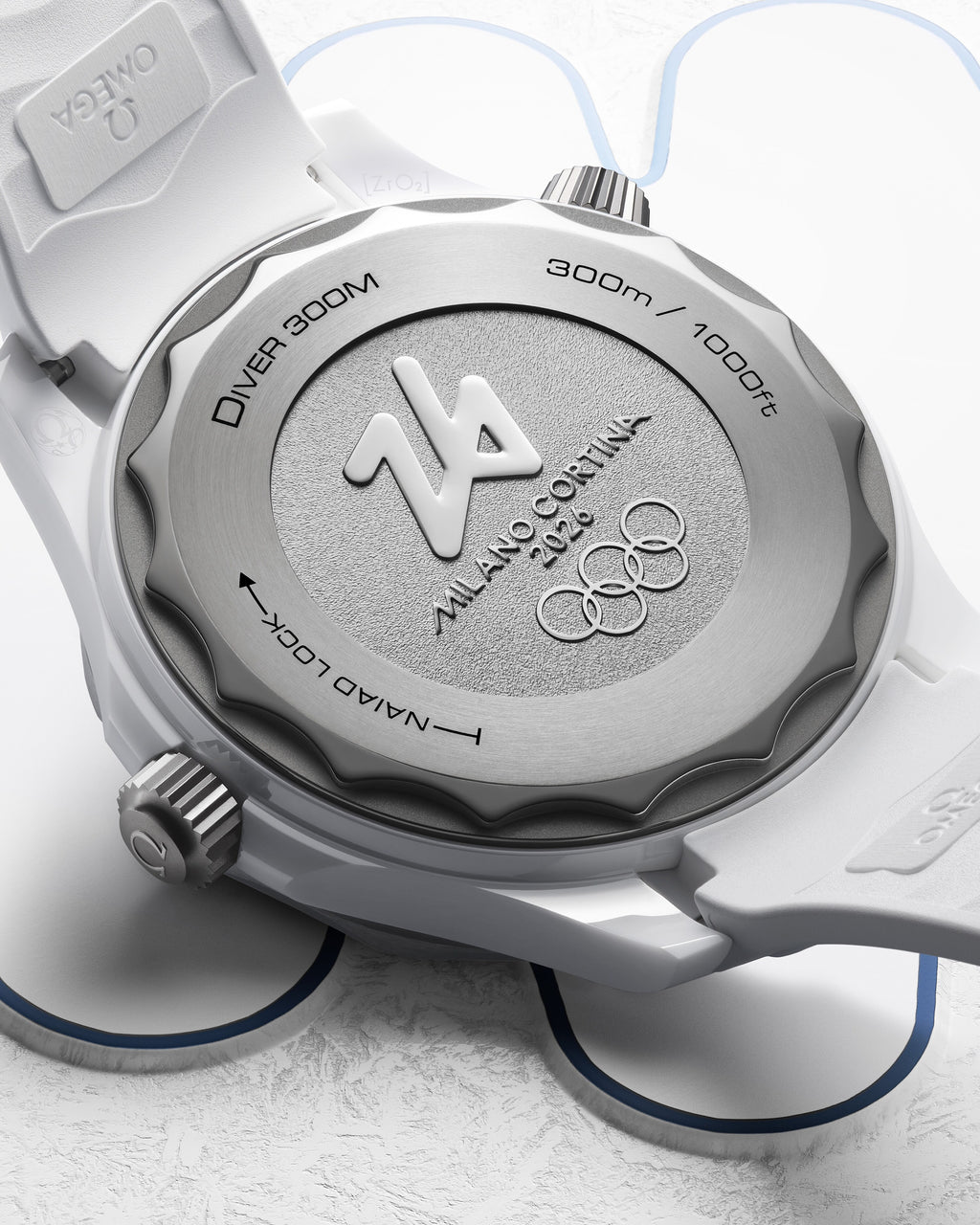 Seamaster Diver 300M 43.5 mm, white ceramic - titanium on rubber strap - 52292442004001 - View 11