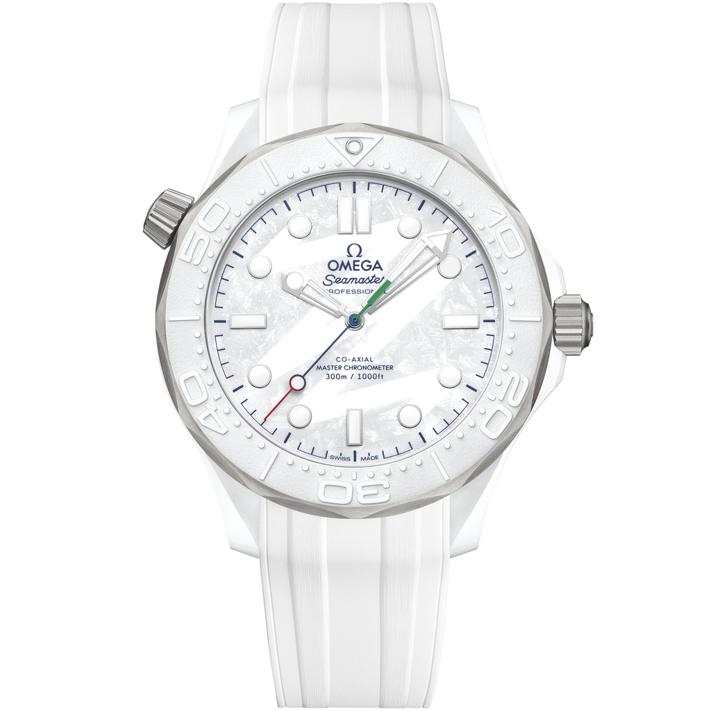 Seamaster Diver 300M 43.5 mm, white ceramic - titanium on rubber strap - 52292442004002 - View 1