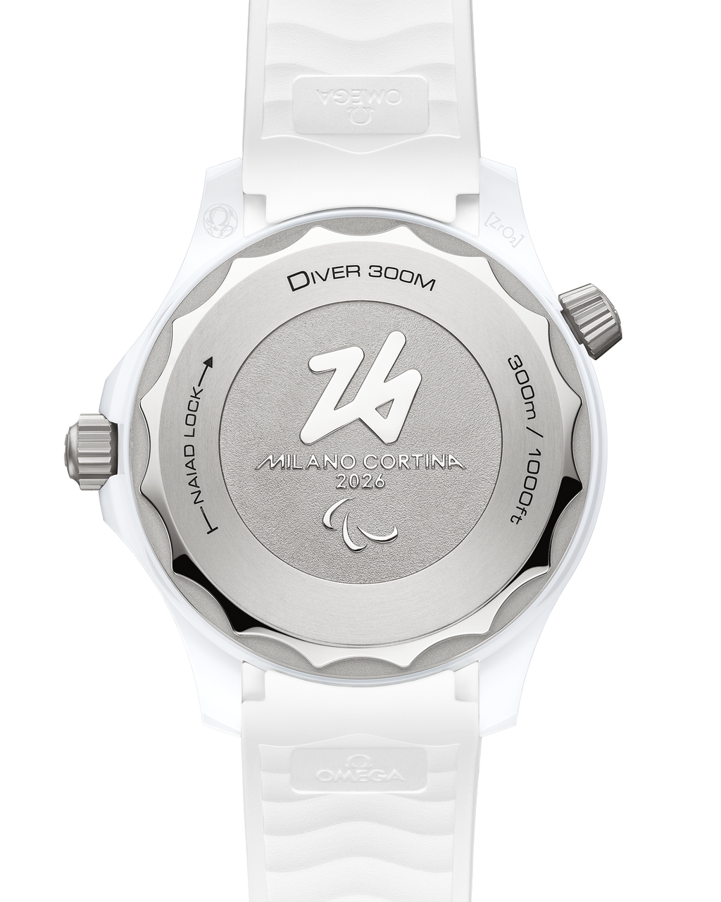 Seamaster Diver 300M 43.5 mm, white ceramic - titanium on rubber strap - 52292442004002 - View 2