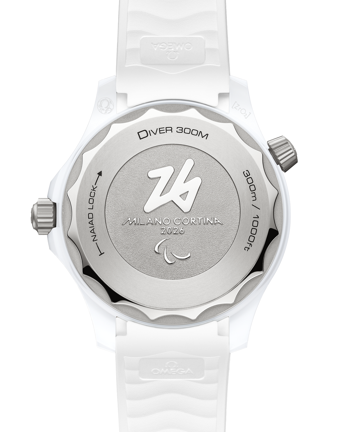 Seamaster Diver 300M 43.5 mm, white ceramic - titanium on rubber strap - 52292442004002 - View 2