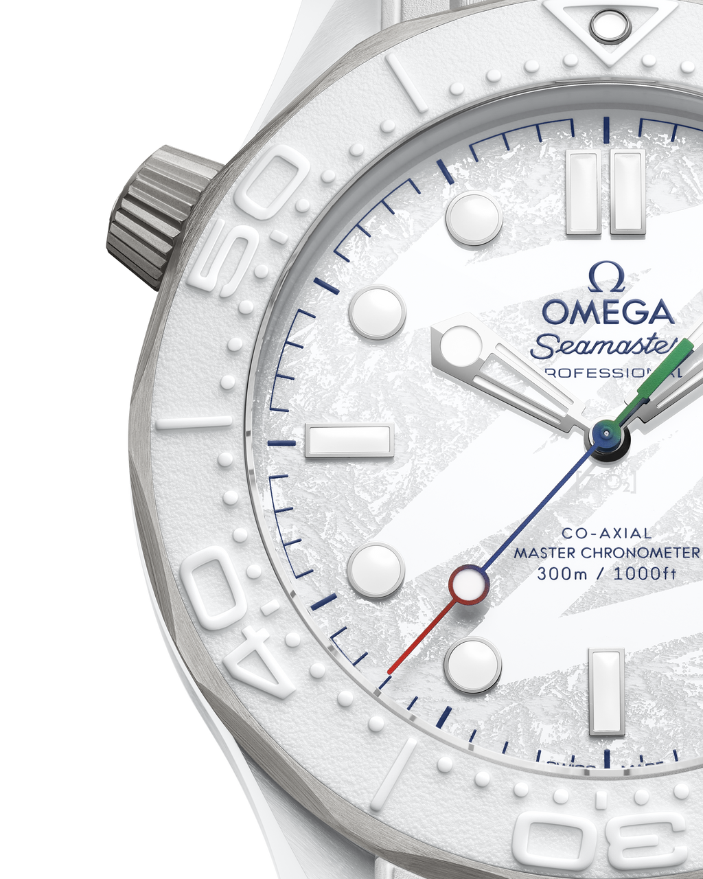 Seamaster Diver 300M 43.5 mm, white ceramic - titanium on rubber strap - 52292442004002 - View 3