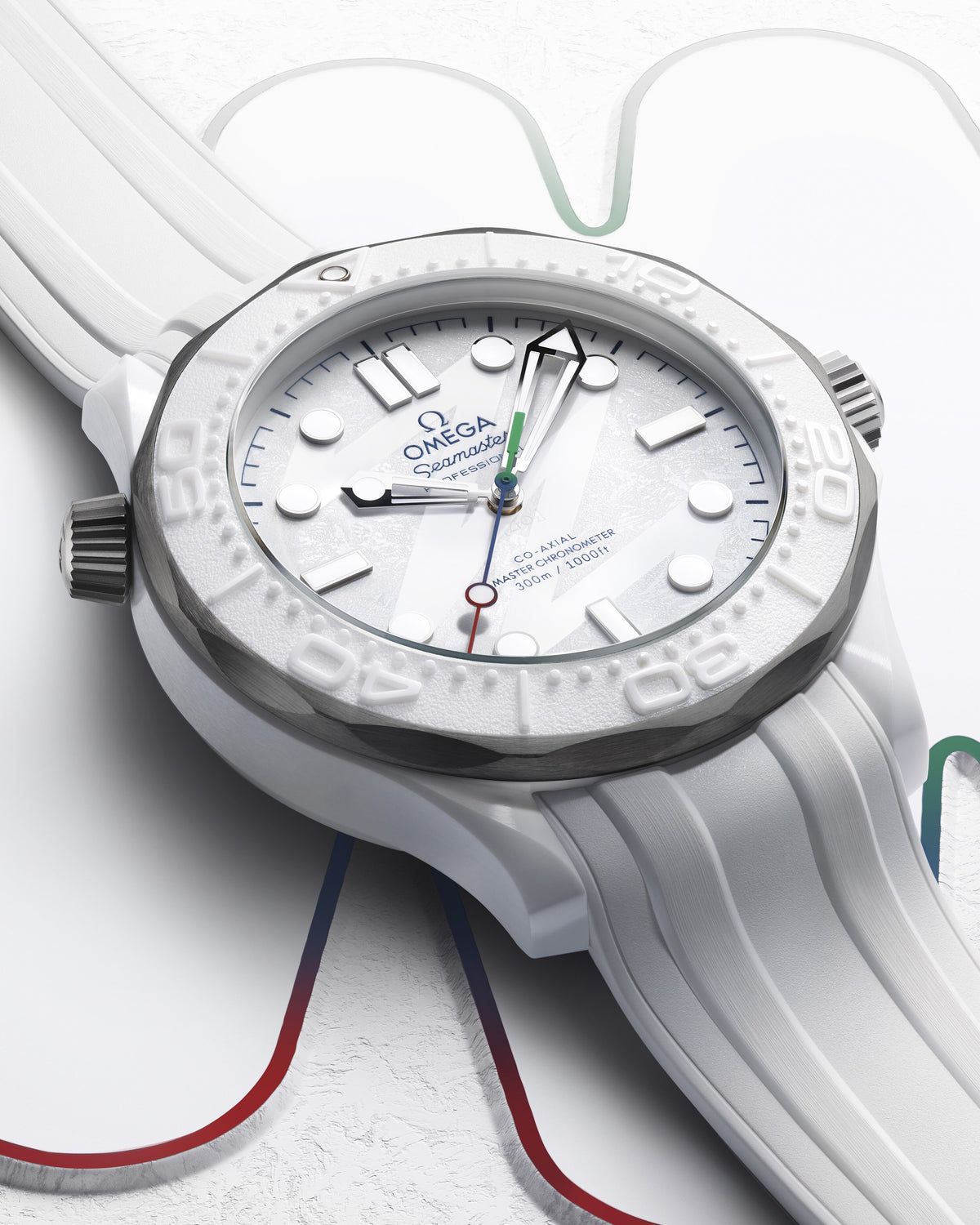 Seamaster Diver 300M 43.5 mm, white ceramic - titanium on rubber strap - 52292442004002 - View 9