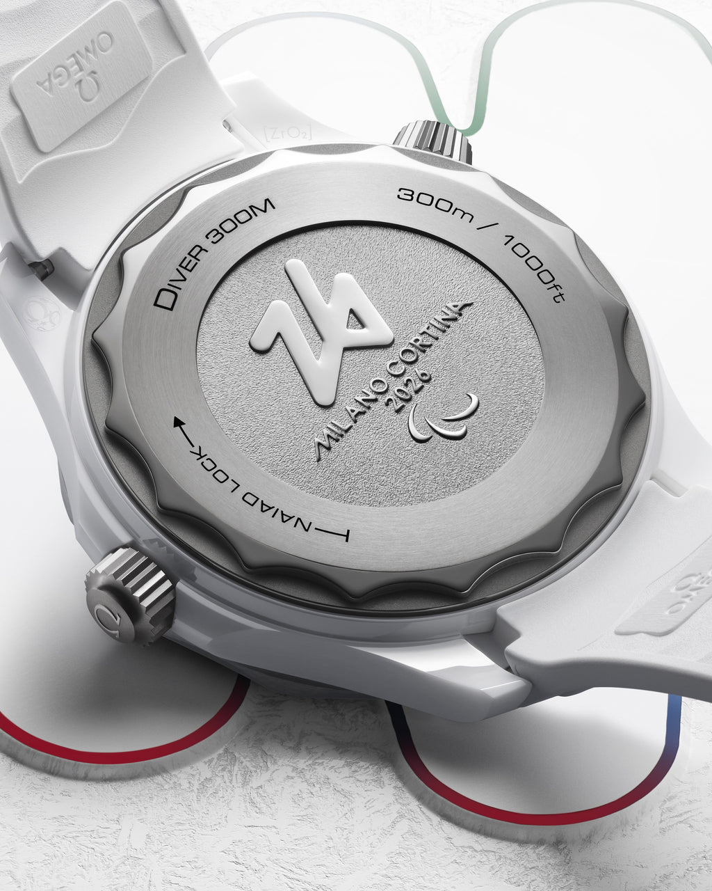 Seamaster Diver 300M 43.5 mm, white ceramic - titanium on rubber strap - 52292442004002 - View 11