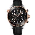 Seamaster Diver 300M 44 mm, steel - Sedna™ gold on rubber strap - 21022445101001 - View 1