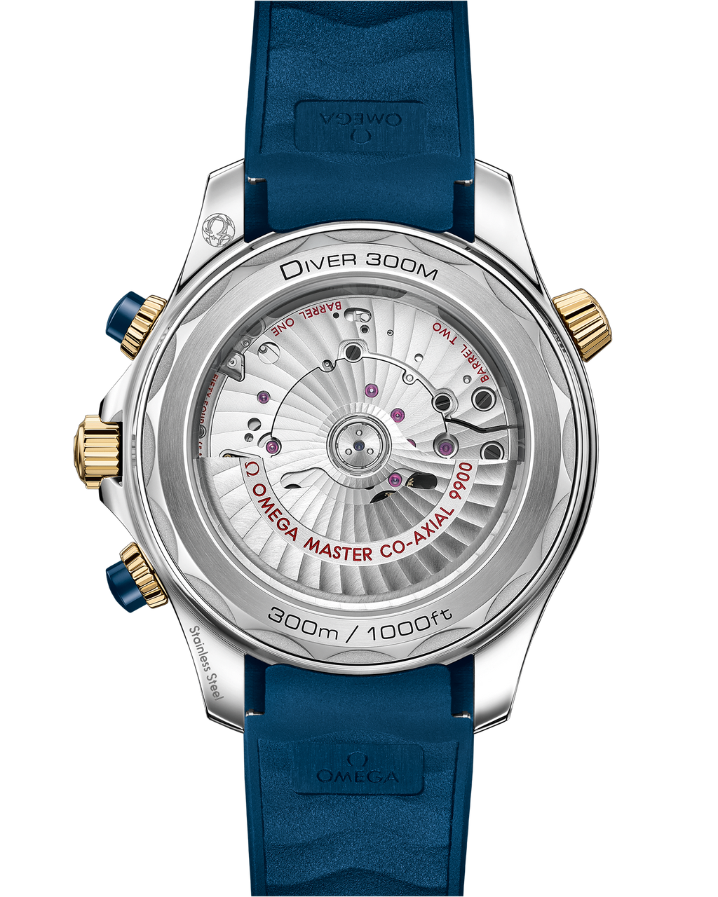 Seamaster Diver 300M 44 mm, steel - yellow gold on rubber strap - 21022445103001 - View 2