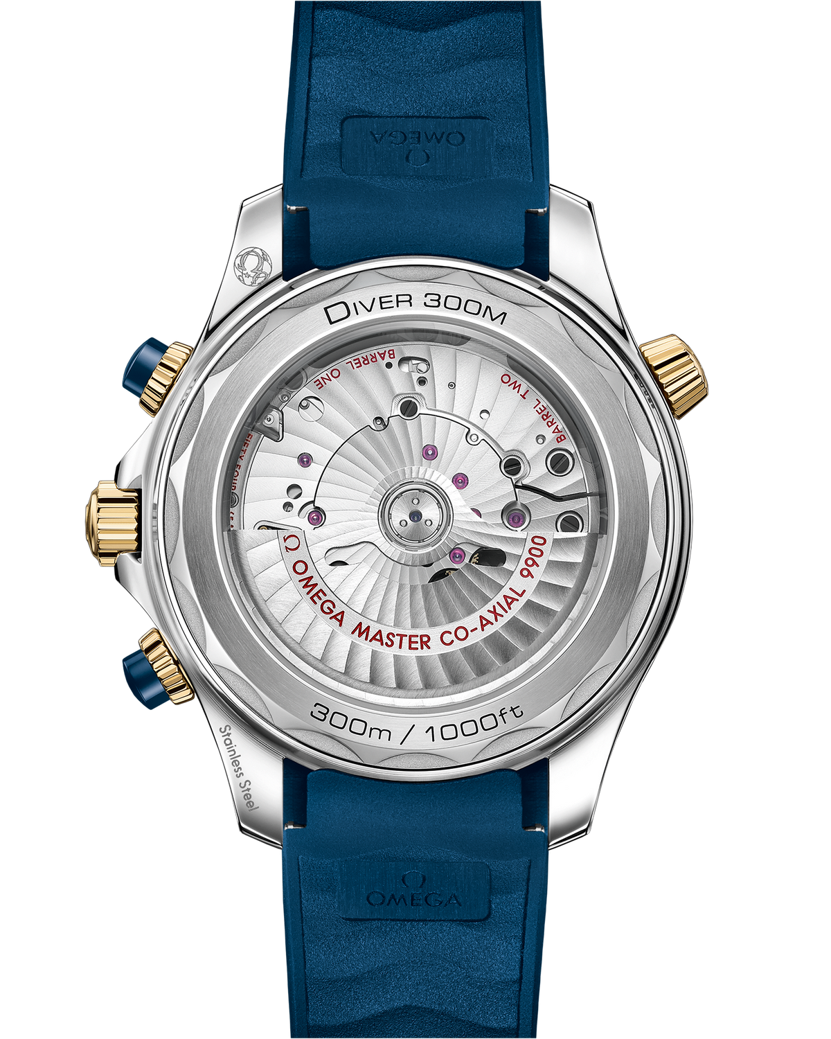 Seamaster Diver 300M 44 mm, steel - yellow gold on rubber strap - 21022445103001 - View 2
