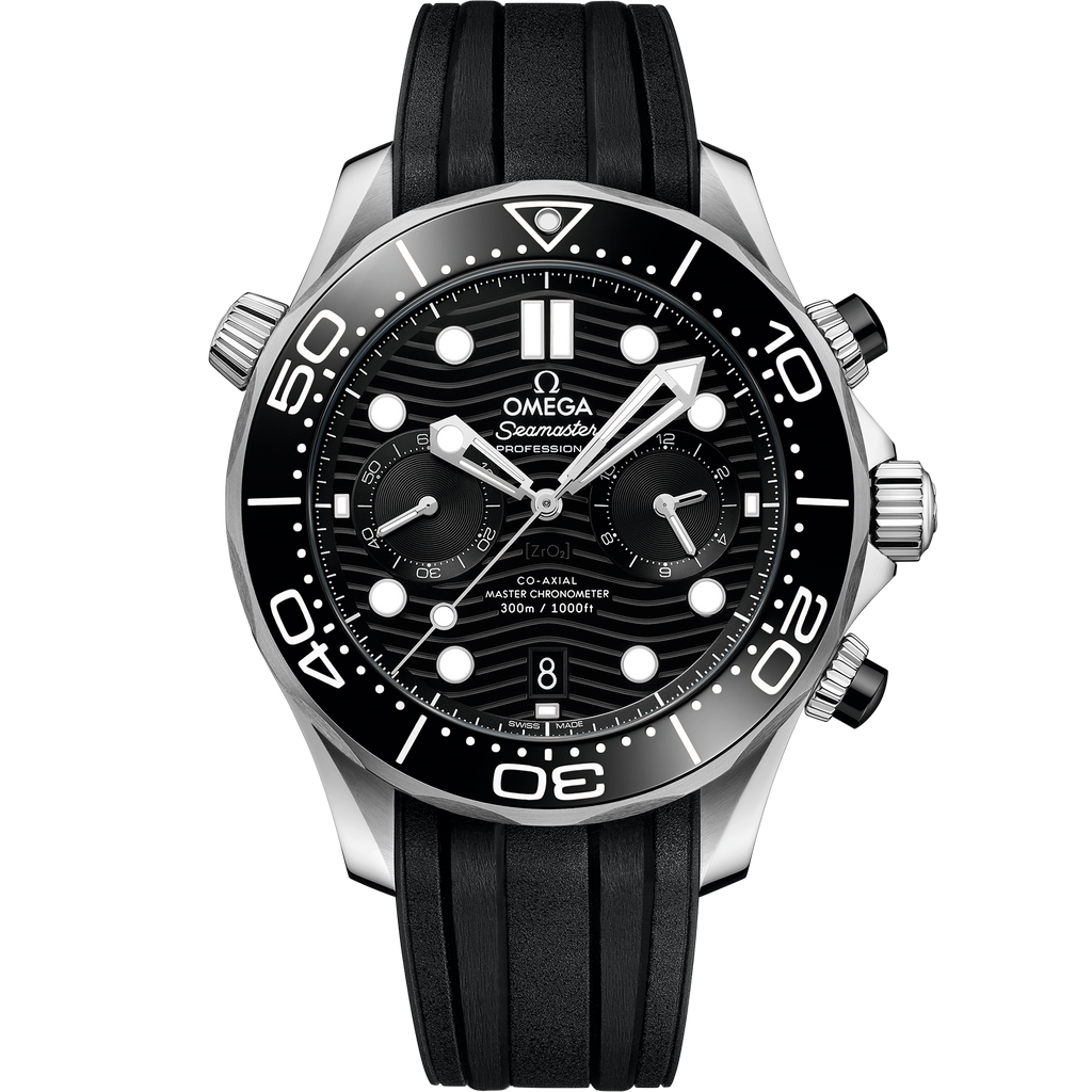 Seamaster Diver 300M 44 mm, steel on rubber strap - 21032445101001 - View 1