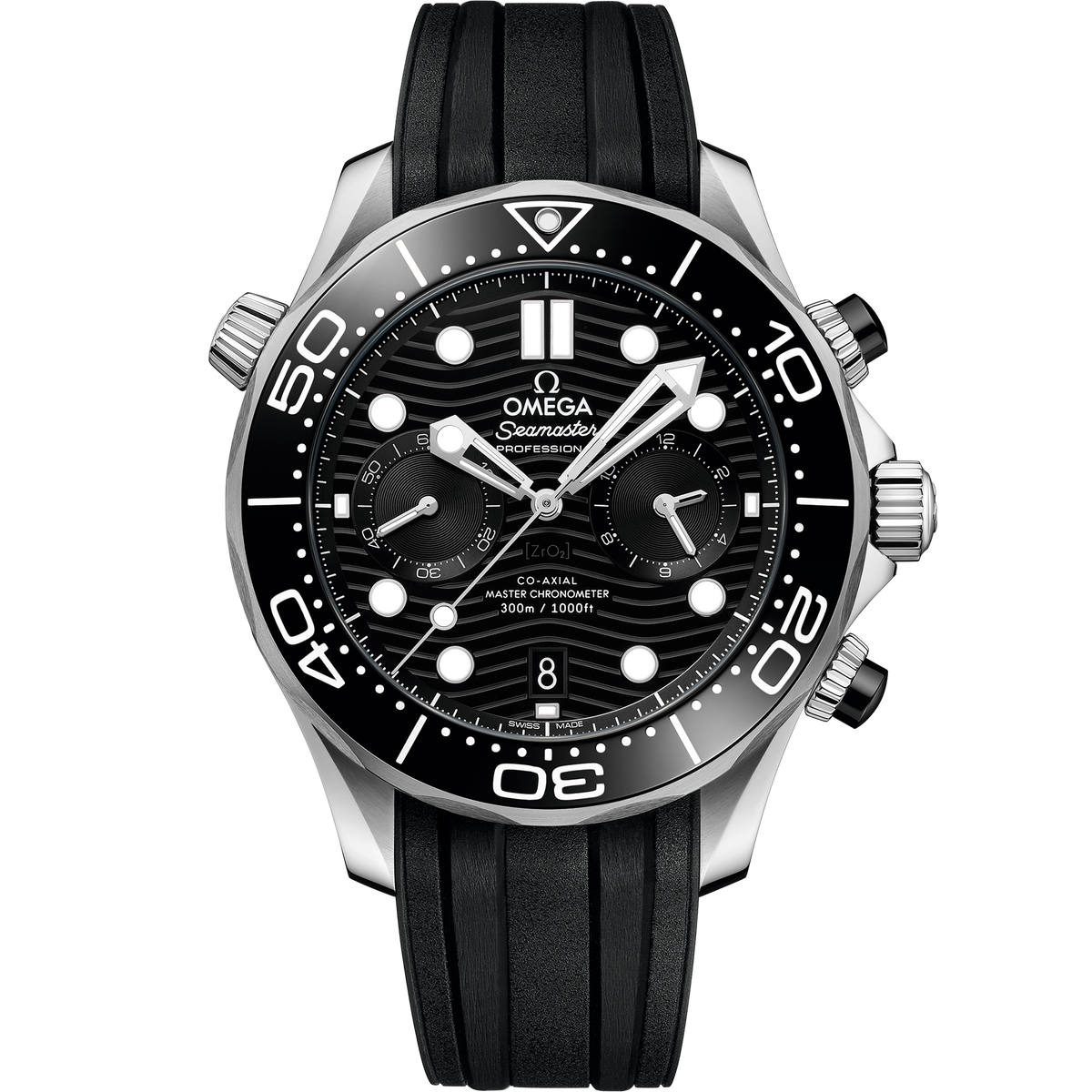 Seamaster Diver 300M 44 mm, steel on rubber strap - 21032445101001 - View 1