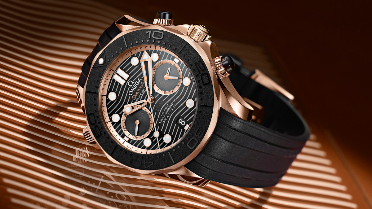 Seamaster Diver 300M 44 mm, Sedna™ gold on rubber strap - 21062445101001 - View 6