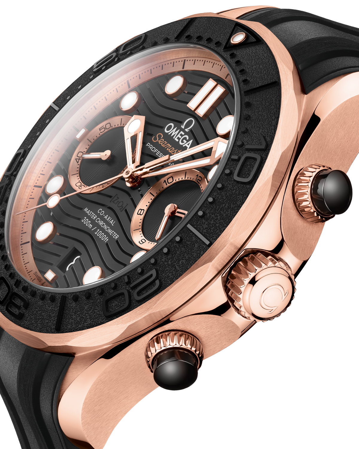 Seamaster Diver 300M 44 mm, Sedna™ gold on rubber strap - 21062445101001 - View 3