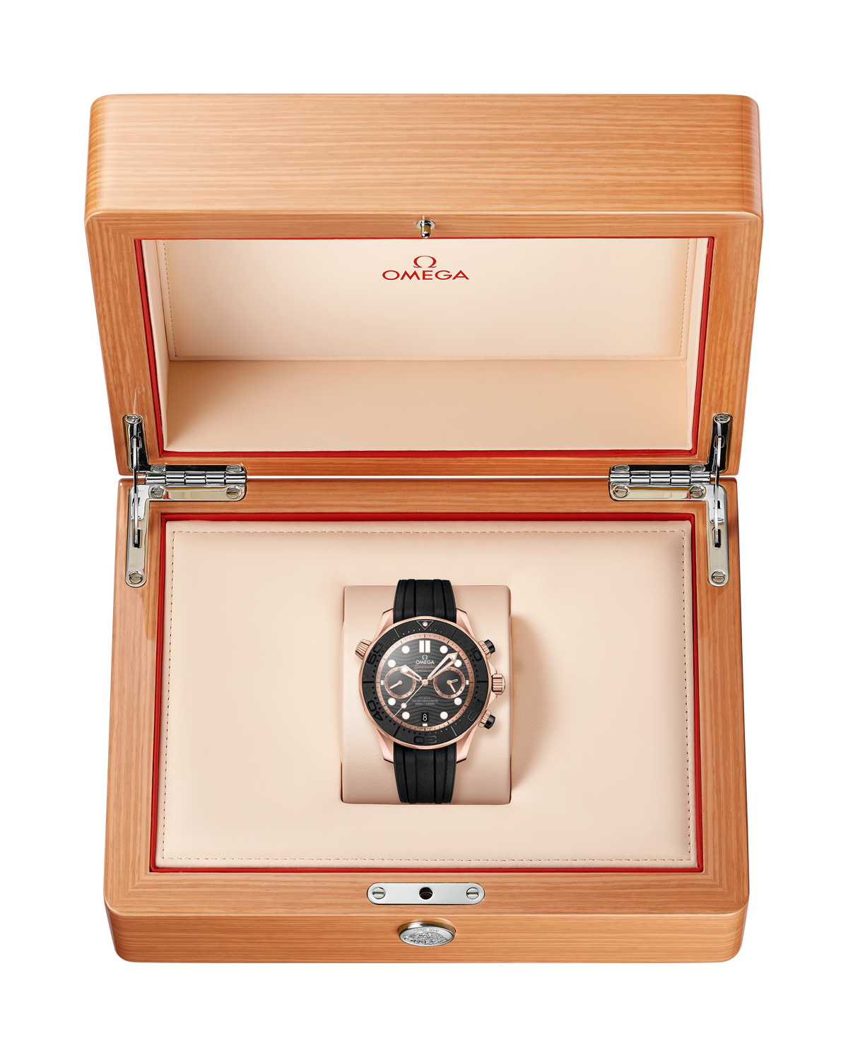 Seamaster Diver 300M 44 mm, Sedna™ gold on rubber strap - 21062445101001 - View 8