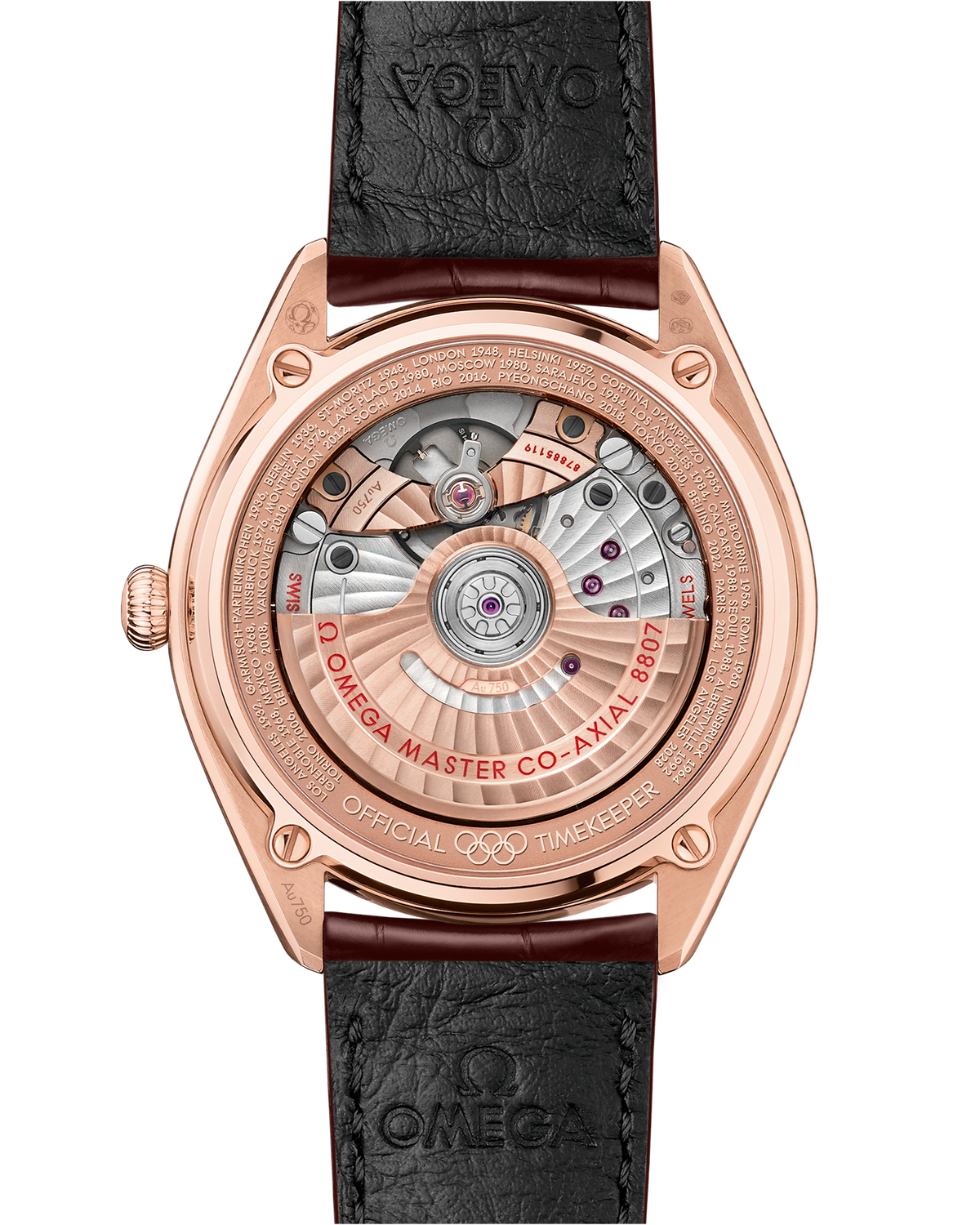 Seamaster Olympic Official Timekeeper 39.5 mm, Sedna™ gold on leather strap - 52253402004003 - View 2