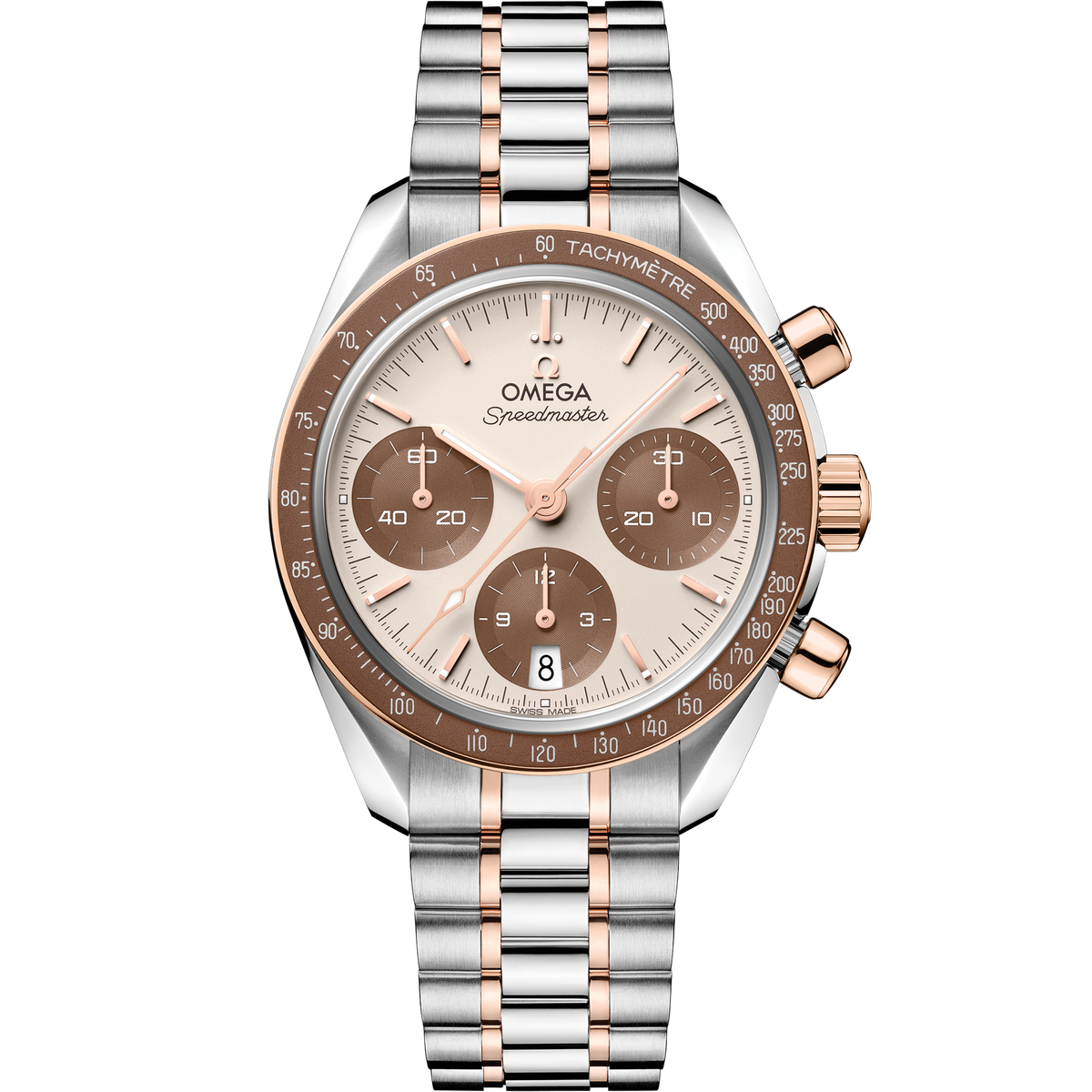 Speedmaster 38 38 mm, steel - Sedna™ gold on steel - Sedna™ gold - 32420385002002 - View 1