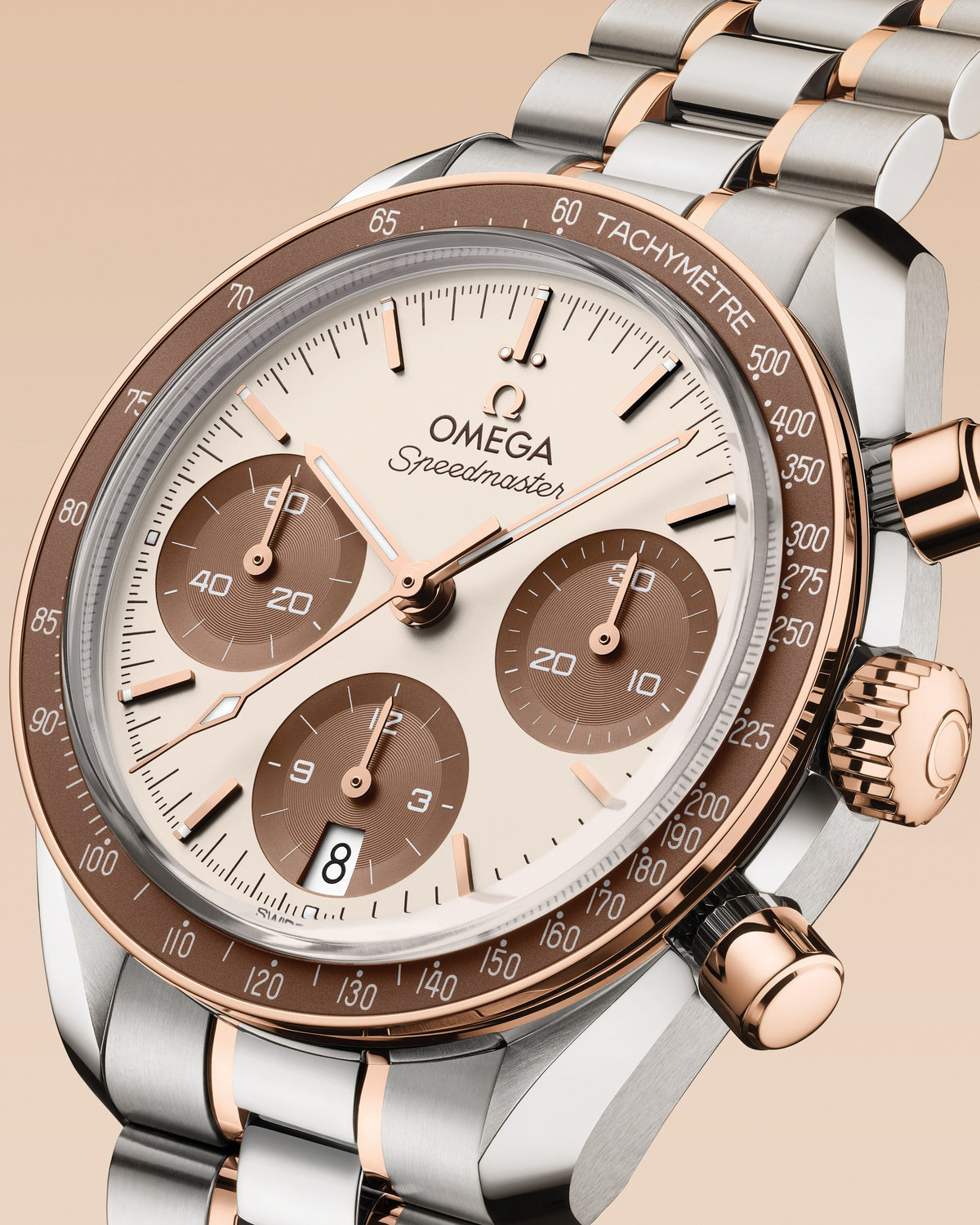 Speedmaster 38 38 mm, steel - Sedna™ gold on steel - Sedna™ gold - 32420385002002 - View 5