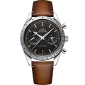 Speedmaster '57 40.5 mm, steel on leather strap - 33212415101001 - View 1