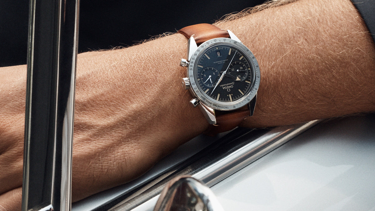 Speedmaster '57 40.5 mm, steel on leather strap - 33212415101001 - View 4