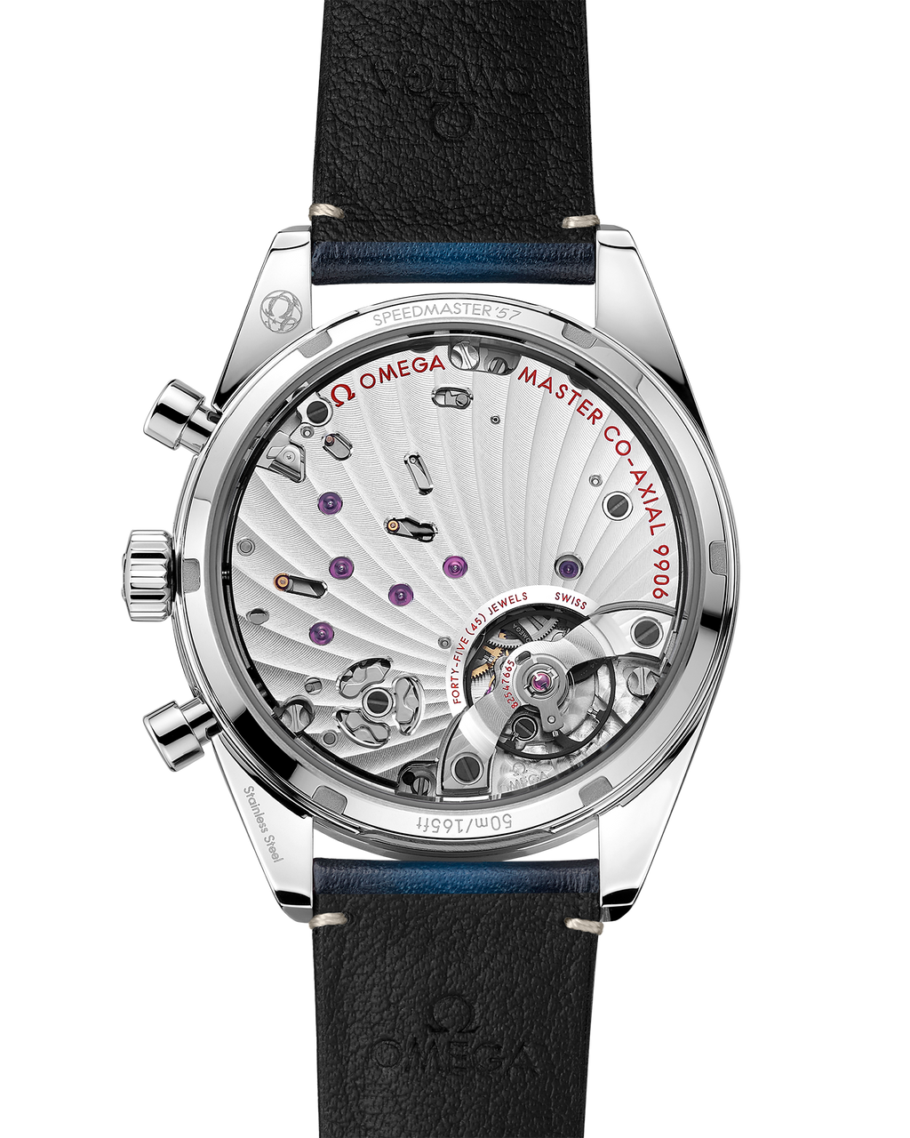 Speedmaster '57 40.5 mm, steel on leather strap - 33212415103001 - View 2